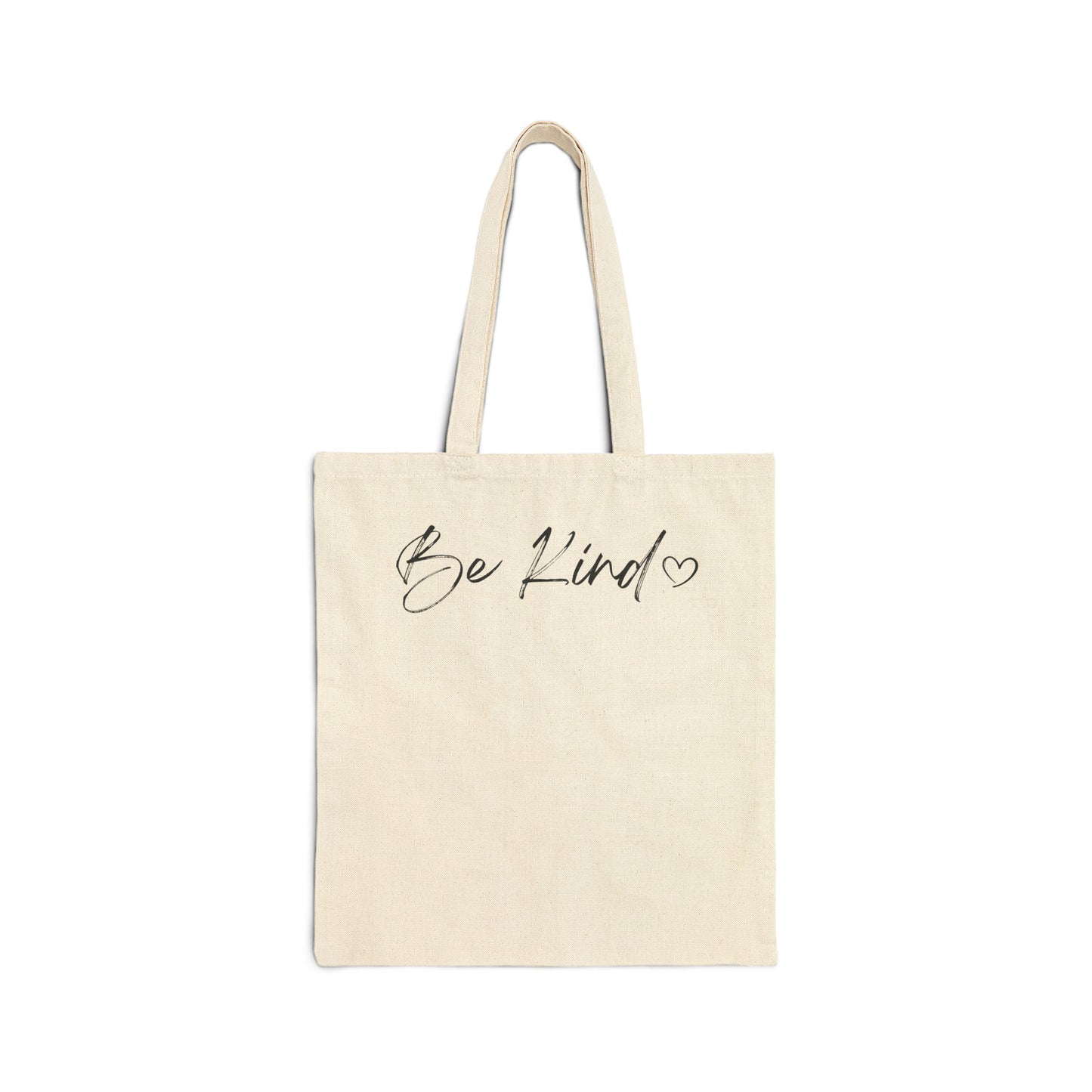 Minimalist Be Kind Tote Bag with Heart | Double-Sided Canvas Market Bag