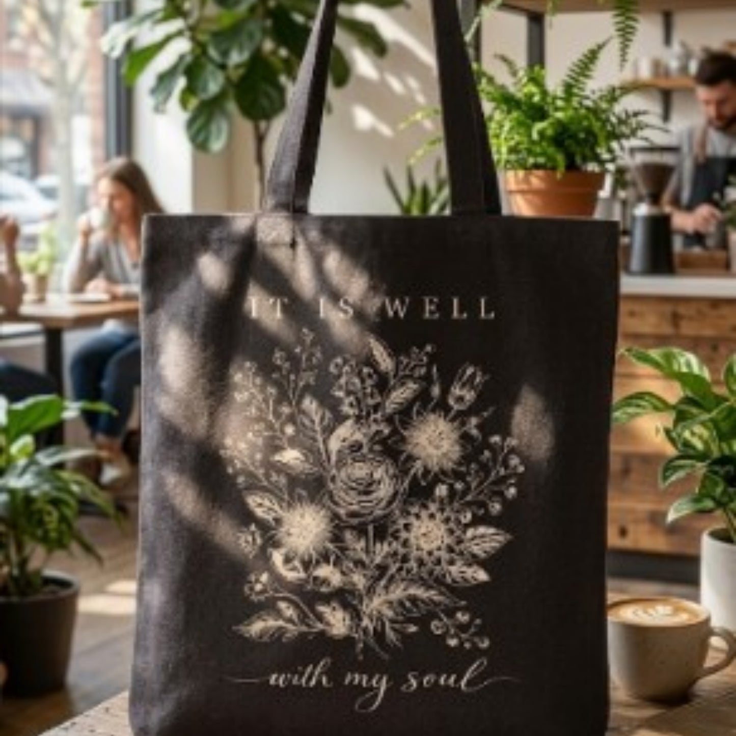 It Is Well With My Soul Vintage Floral Tote Bag
