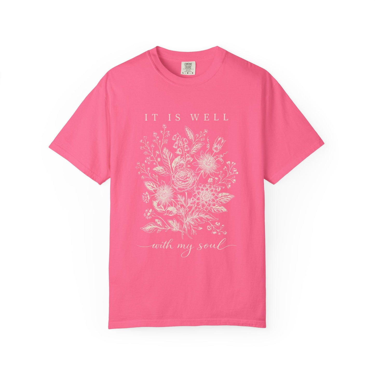 It Is Well With My Soul Floral Shirt | Comfort Colors Vintage Botanical Tee