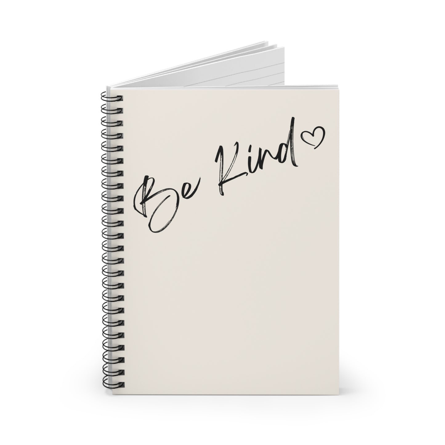 Be Kind Minimalist Aesthetic Spiral Notebook – Cozy Cream Lined Journal