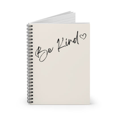 Be Kind Minimalist Aesthetic Spiral Notebook – Cozy Cream Lined Journal