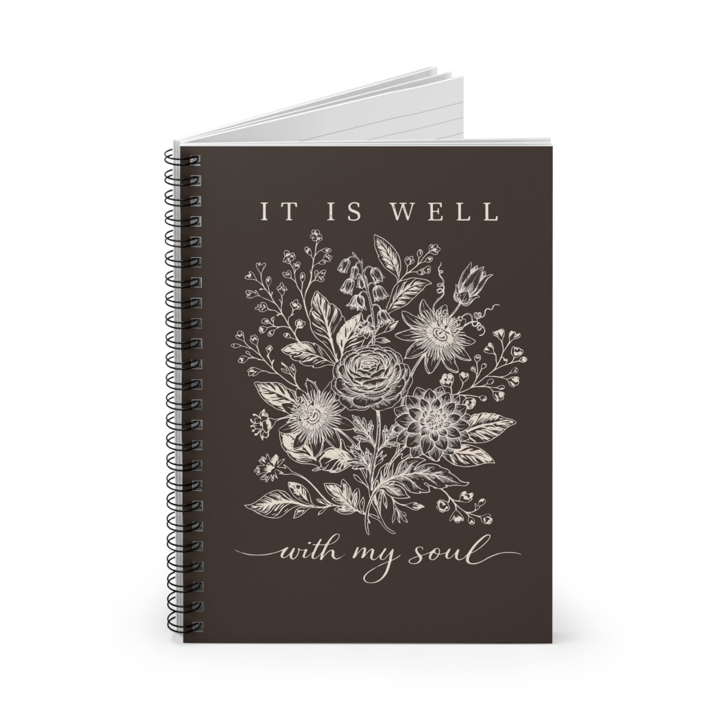 It Is Well With My Soul Vintage Botanical Spiral Notebook