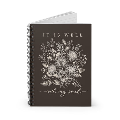 It Is Well With My Soul Vintage Botanical Spiral Notebook