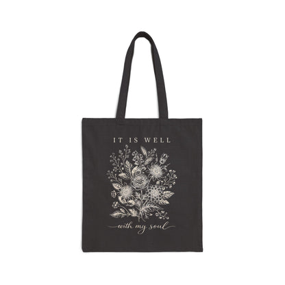 It Is Well With My Soul Vintage Floral Tote Bag