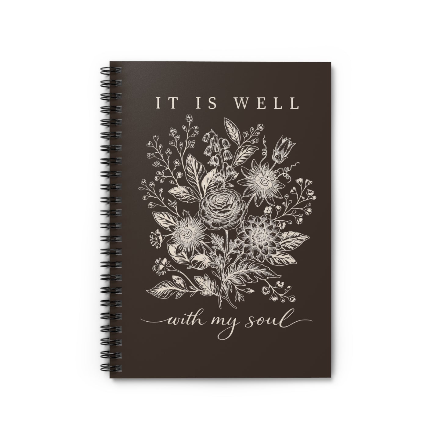 It Is Well With My Soul Vintage Botanical Spiral Notebook