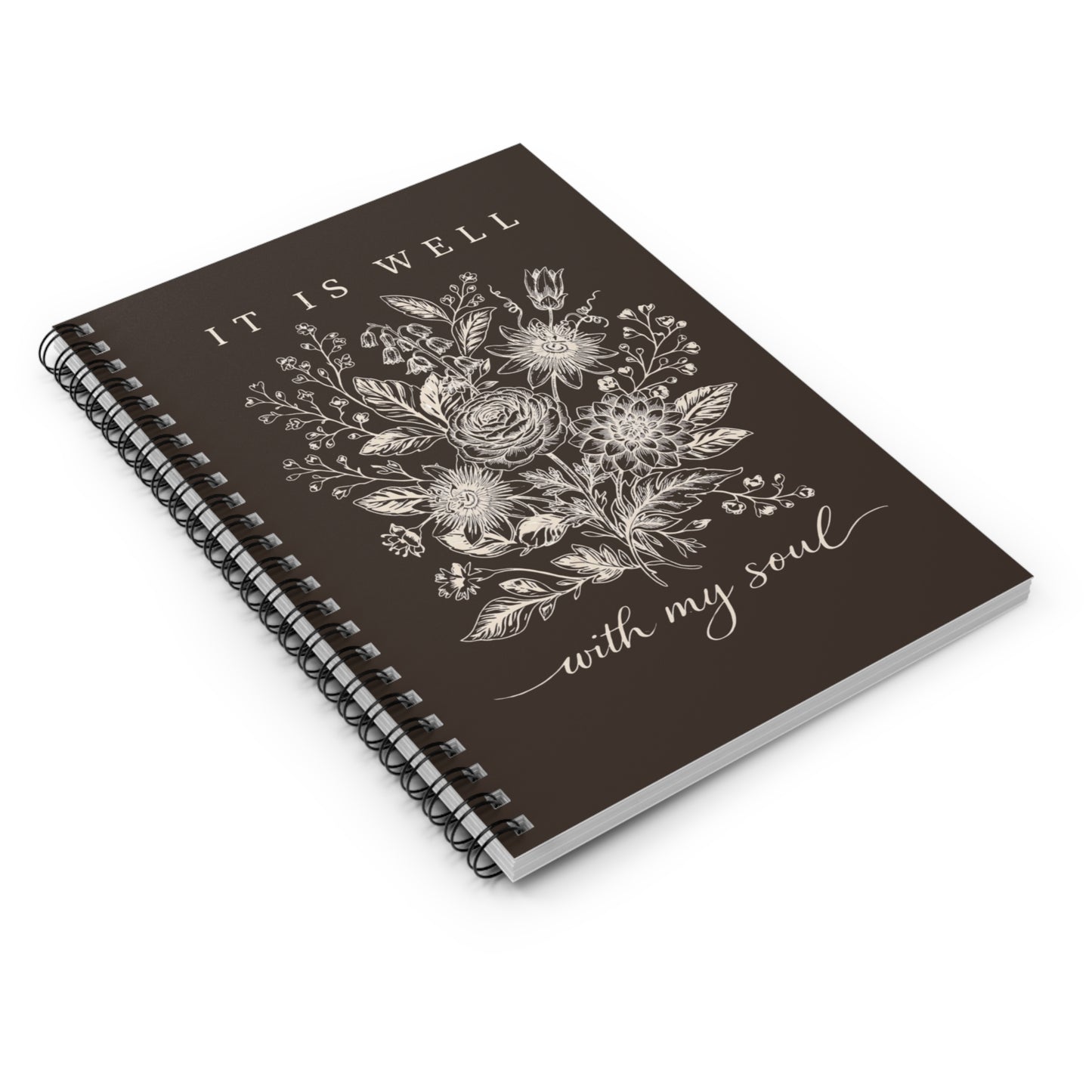 It Is Well With My Soul Vintage Botanical Spiral Notebook