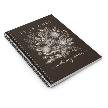 It Is Well With My Soul Vintage Botanical Spiral Notebook
