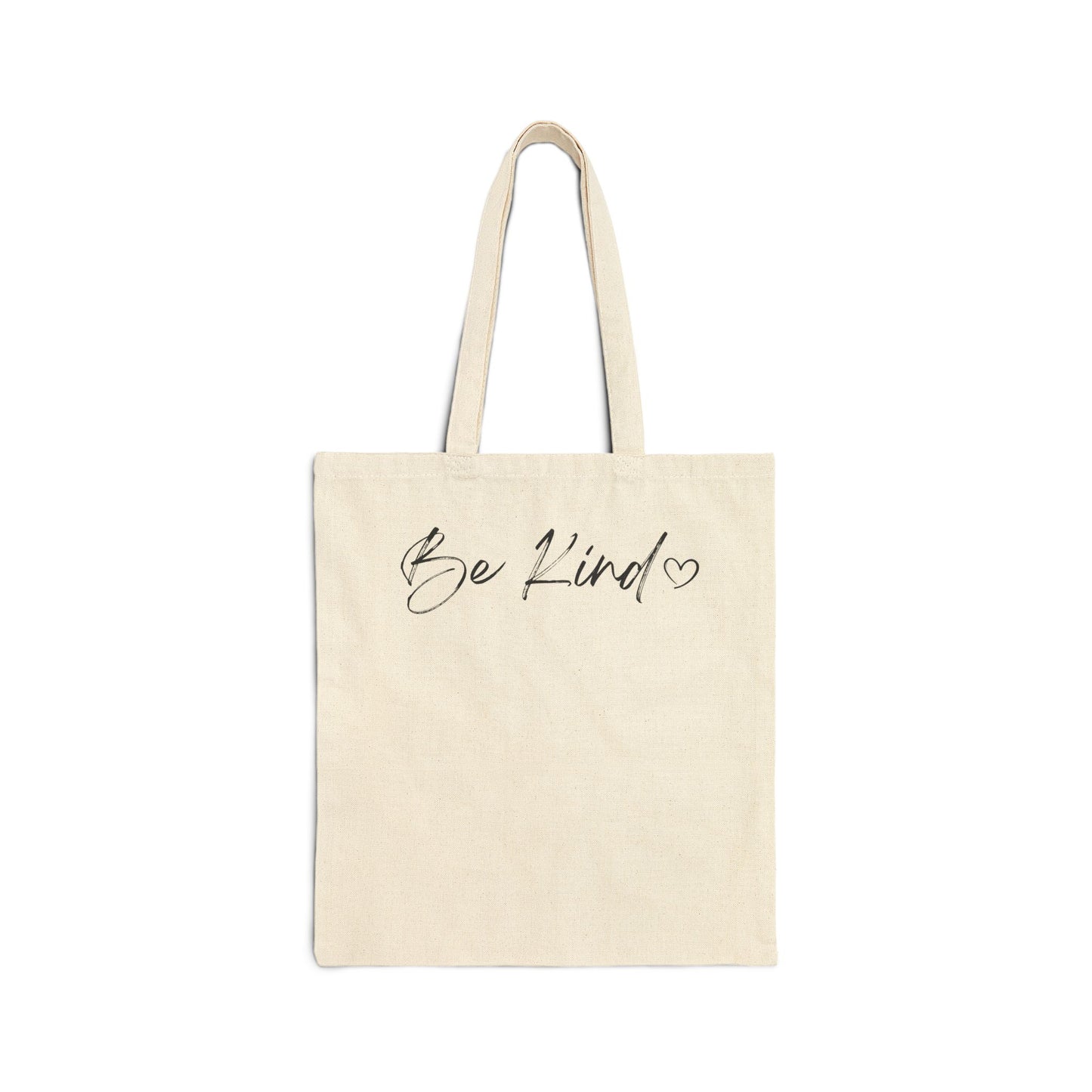 Minimalist Be Kind Tote Bag with Heart | Double-Sided Canvas Market Bag