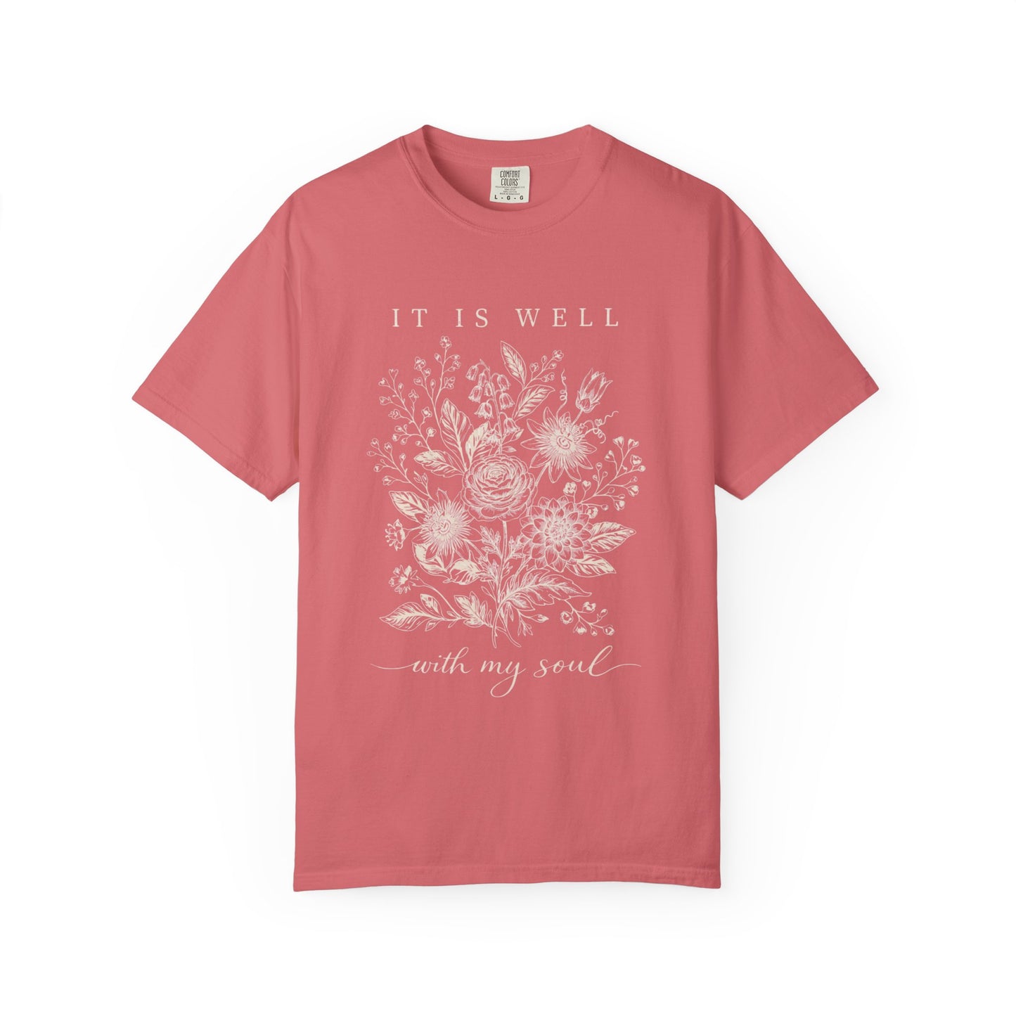 It Is Well With My Soul Floral Shirt | Comfort Colors Vintage Botanical Tee