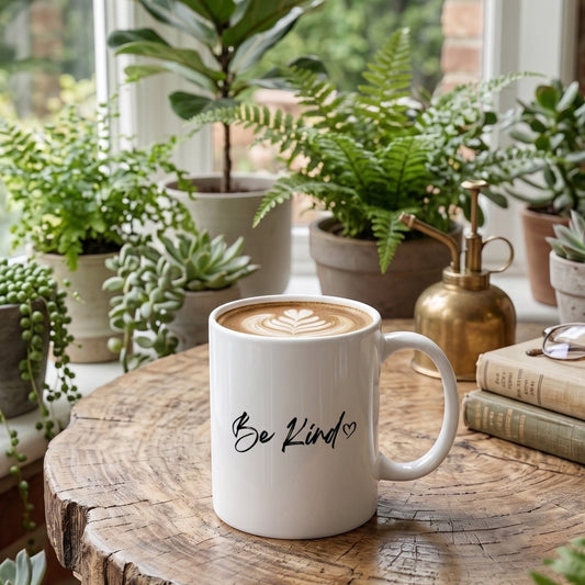 Minimalist Be Kind Heart Coffee Mug