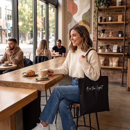 Be The Light Tote Bag | Minimalist Canvas Market Bag
