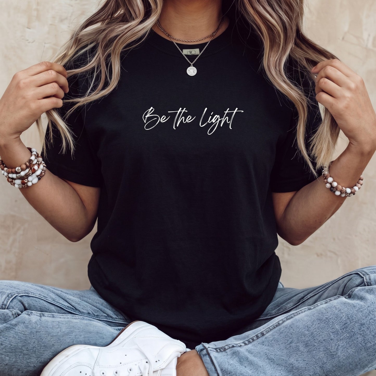 Be The Light Comfort Colors | Minimalist Aesthetic Script Tee
