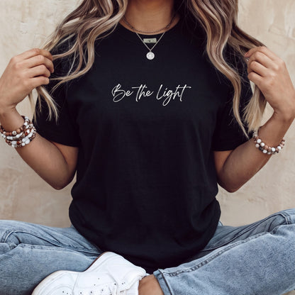 Be The Light Comfort Colors | Minimalist Aesthetic Script Tee