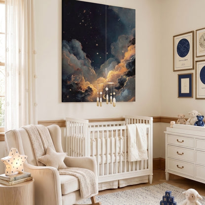 Celestial Dreams Canvas Wall Art | Celestial Sky Decor | Starry Night Artwork