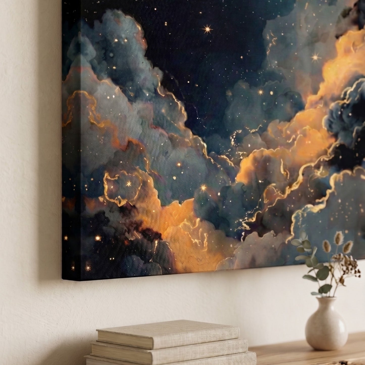 Celestial Dreams Canvas Wall Art | Celestial Sky Decor | Starry Night Artwork
