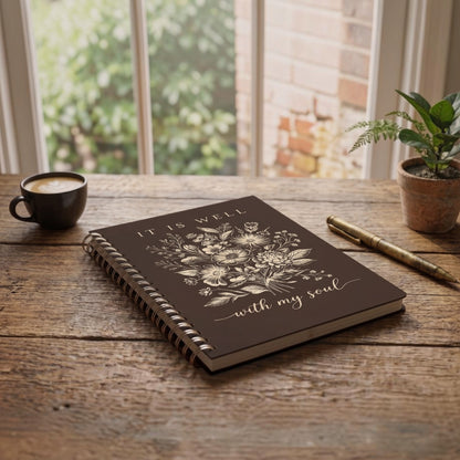 It Is Well With My Soul Vintage Botanical Spiral Notebook