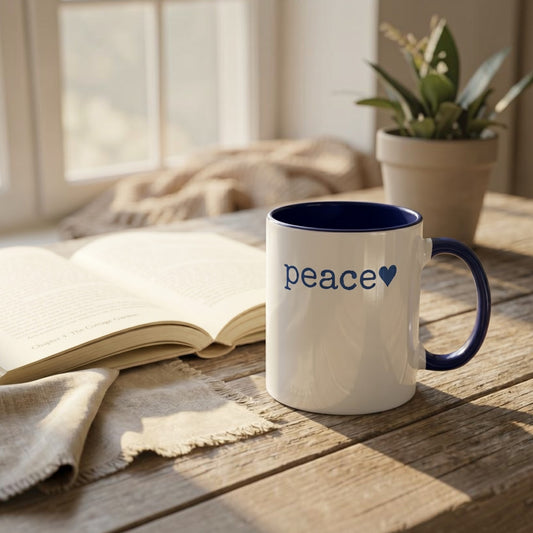 Peace Mug | Minimalist Inspirational Coffee Mug | Ceramic Accent Mug
