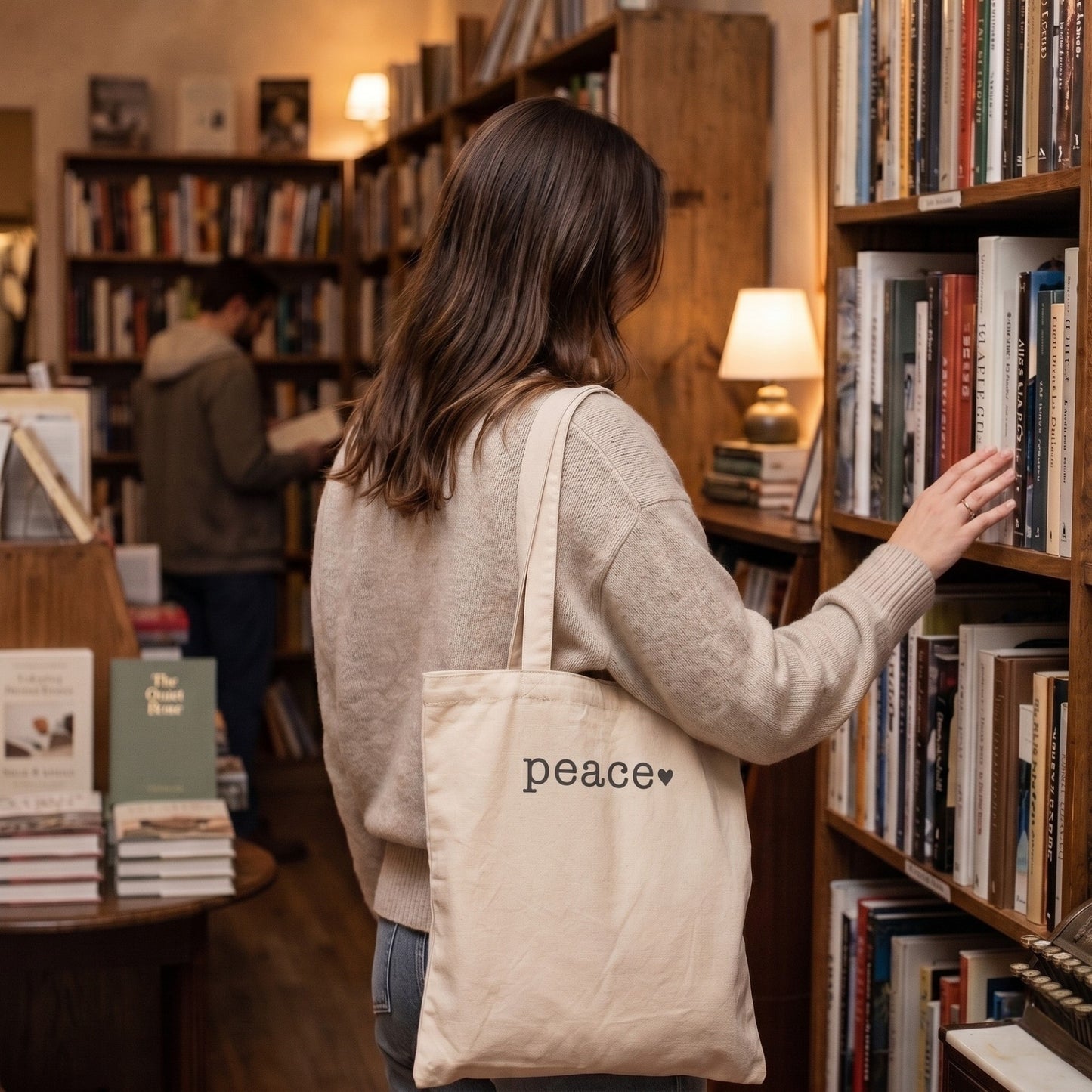Peace Tote Bag | Minimalist Cotton Tote | Everyday Carry Bag
